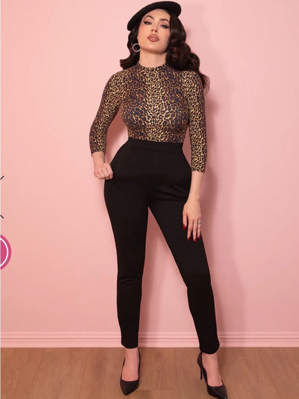 Vixen by Micheline Pitt Black Pointe Cigarette Pants 4X